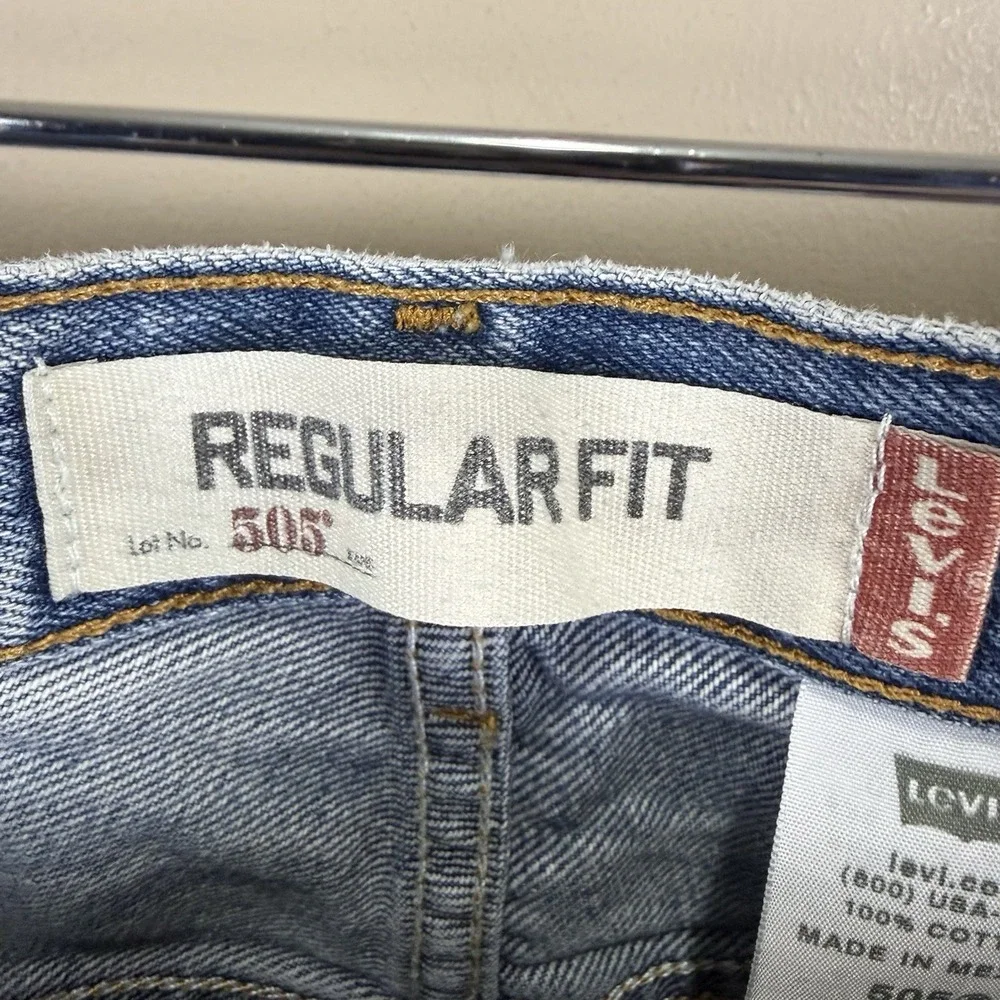 Levi's 505 Mens Jeans 34x32 Regular Fit Medium Wash Denim Blue VTG‎